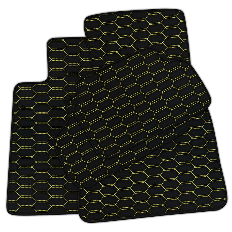 Customizable Leather Floor Mats with Interlaced Hex Pattern for BMW E91 5-door Touring (2005-2012)