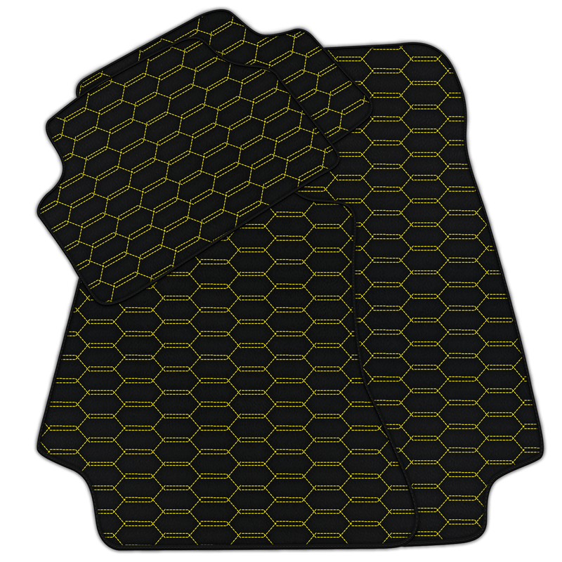 Customizable Leather Floor Mats with Interlaced Hex Pattern for Mercedes Benz E-Class S210 Estate (1996-2003)