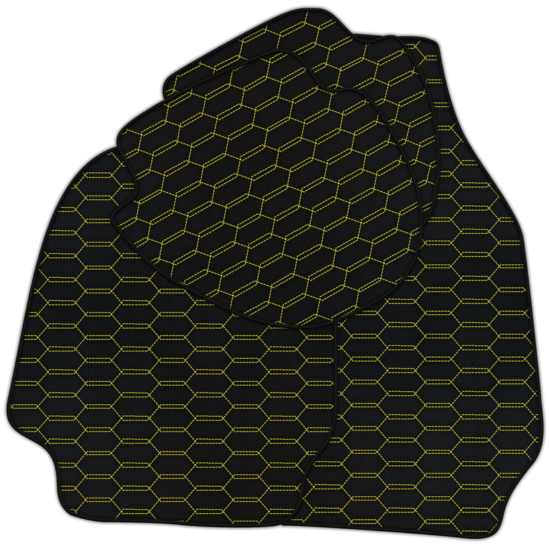 Customizable Leather Floor Mats with Interlaced Hex Pattern for Porsche Classic 911 (1963-1989)