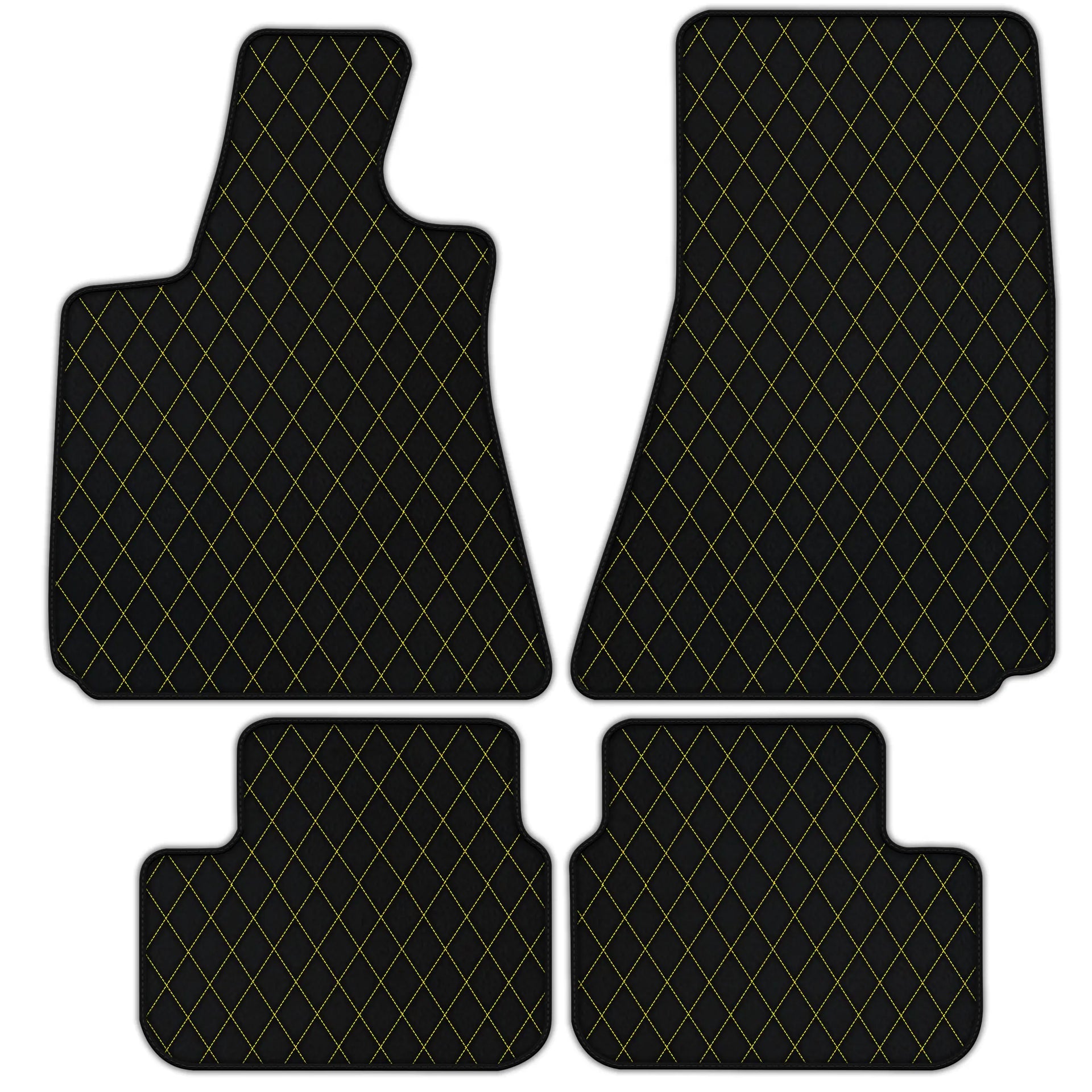 Customizable Leather Floor Mats with Single Diamond Pattern for Maserati Ghibli (2013-2022)