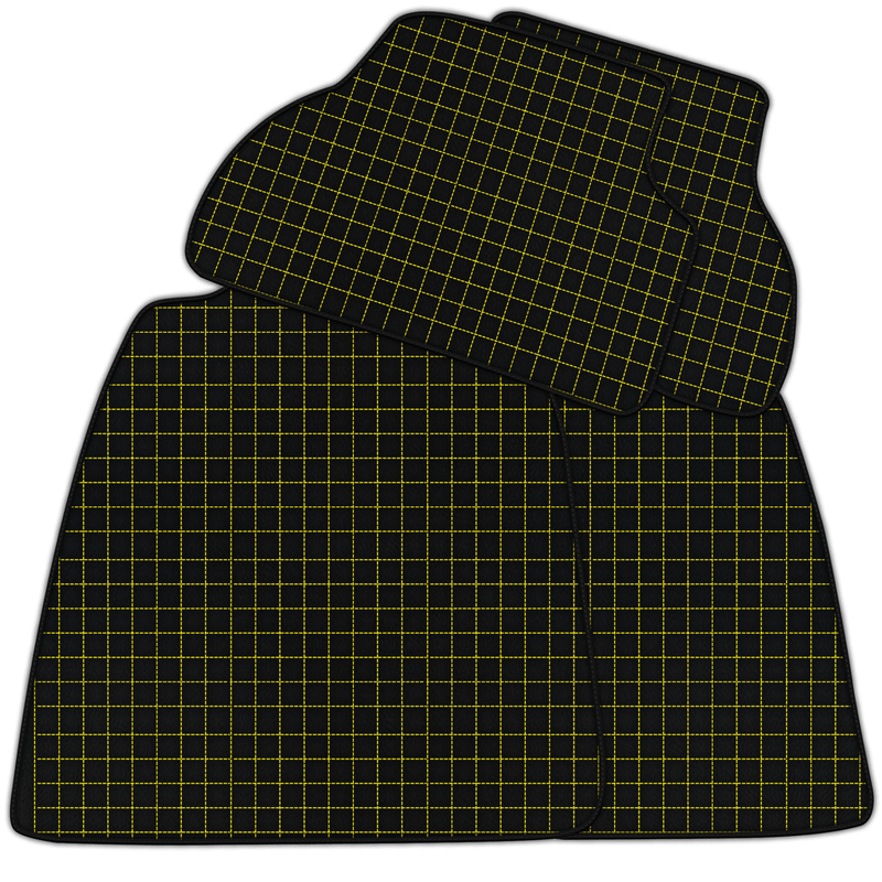 Anpassbare Leder-Fußmatten mit quadratischem Sechseck-Muster für Audi A2 2000-2005 8Z