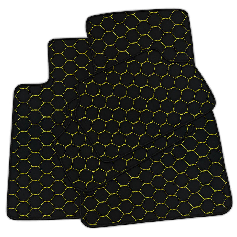 Customizable Leather Floor Mats with Symmetrical Hex Pattern for BMW X5M F95 SUV (2020-2024)