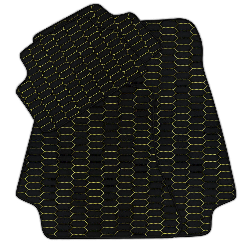 Customizable Leather Floor Mats with Raptor Hex Pattern for Mercedes Benz E-Class W124 Sedan (1985-1995)