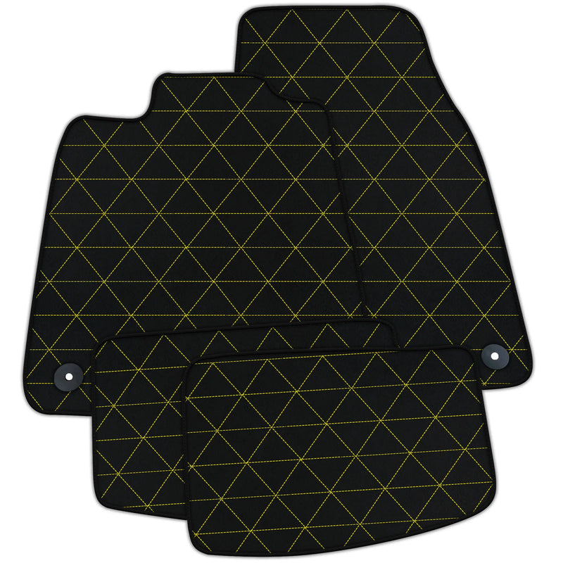 Customizable Leather Floor Mats with Triangle Pattern for Porsche Taycan (2020-2023)