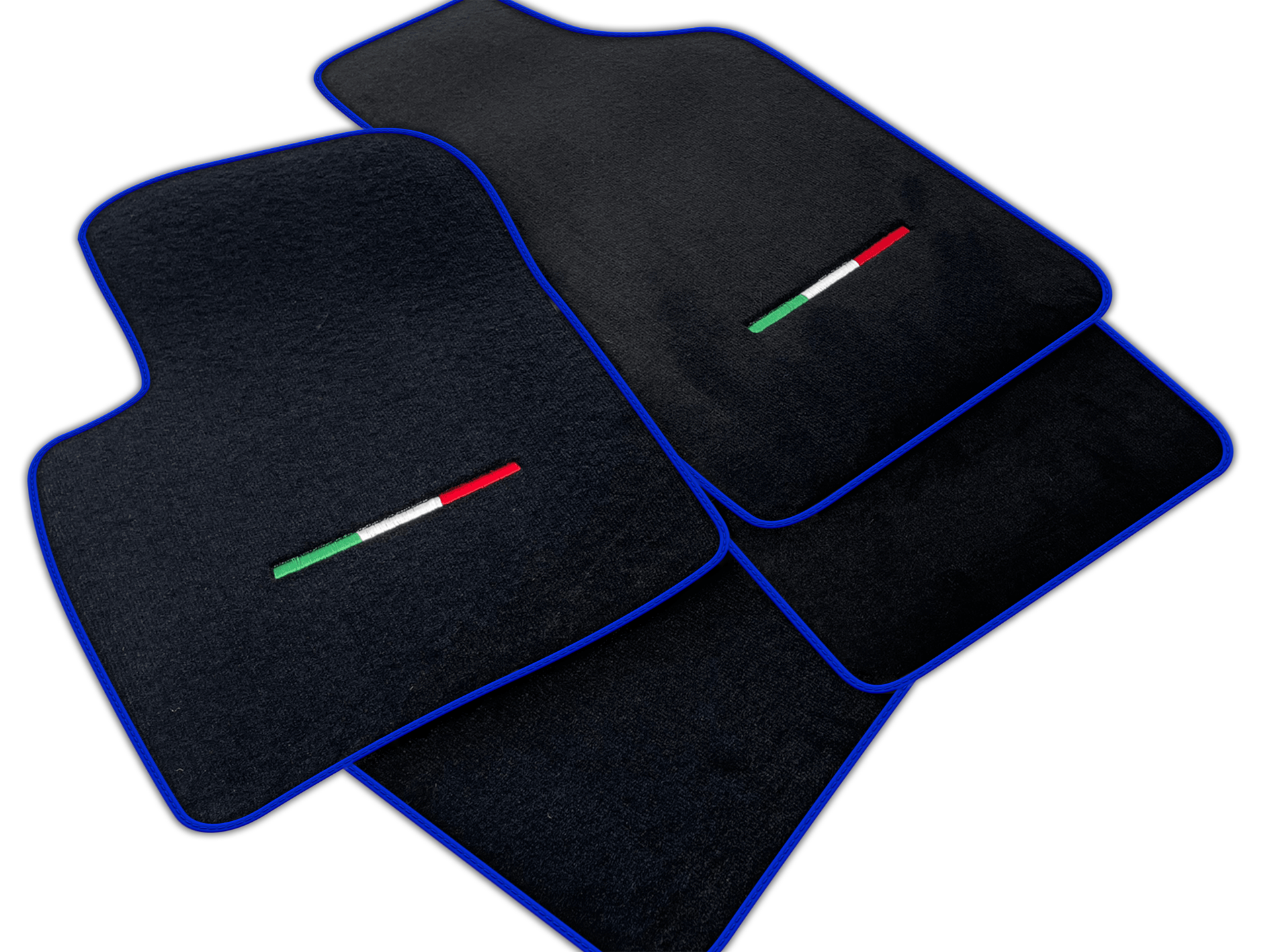 Italian Edition Black Floor Mats for Fiat 500c (2009-2014)