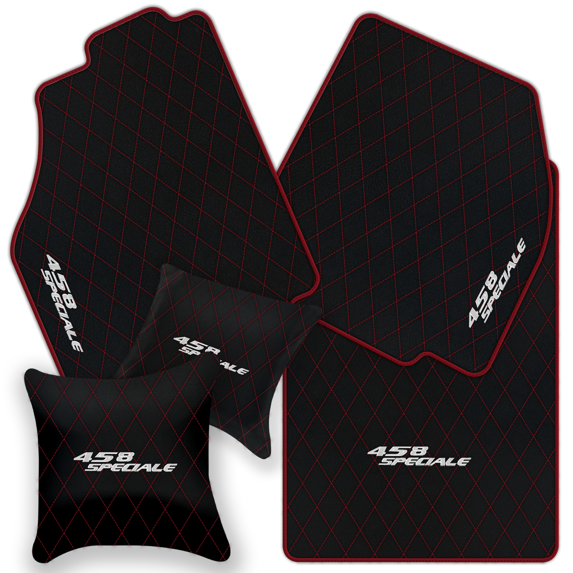 Premium Black Leather Floor Mats for Ferrari 296 GTS (2022-2025)