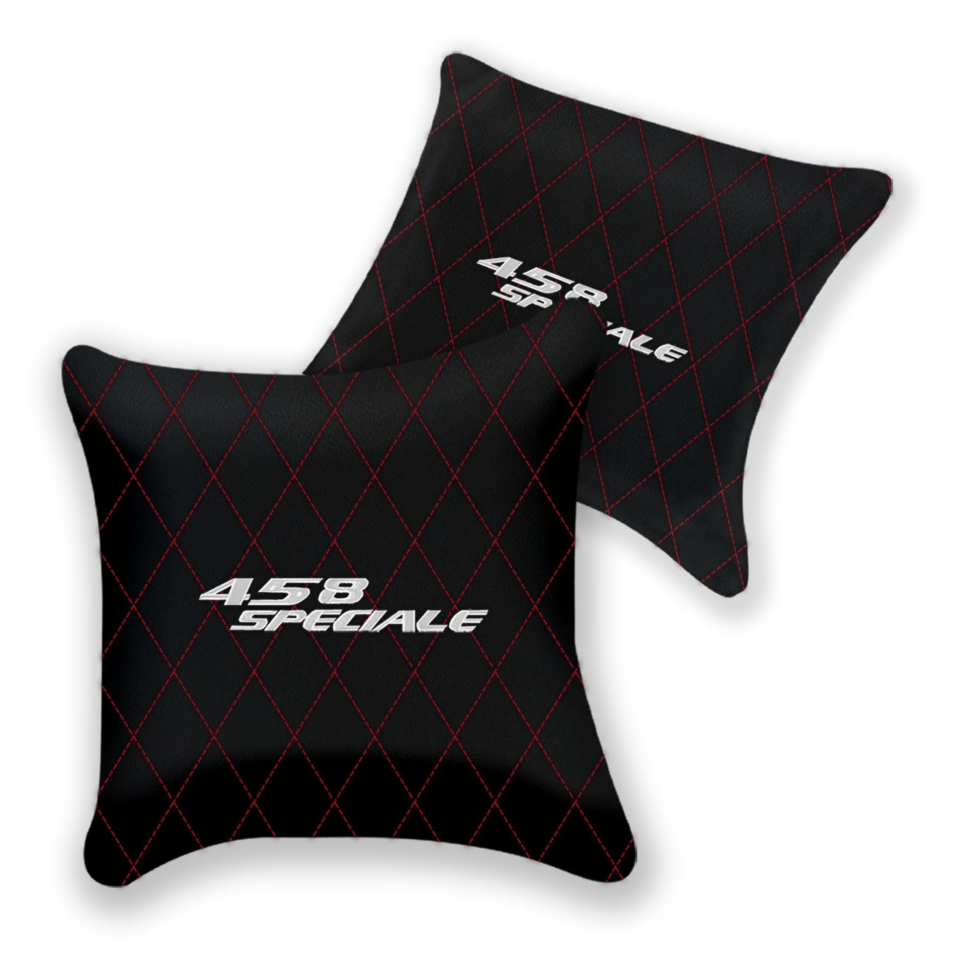 Customizable Black Leather Pillows for Ferrari 296 GTS | Set of 2