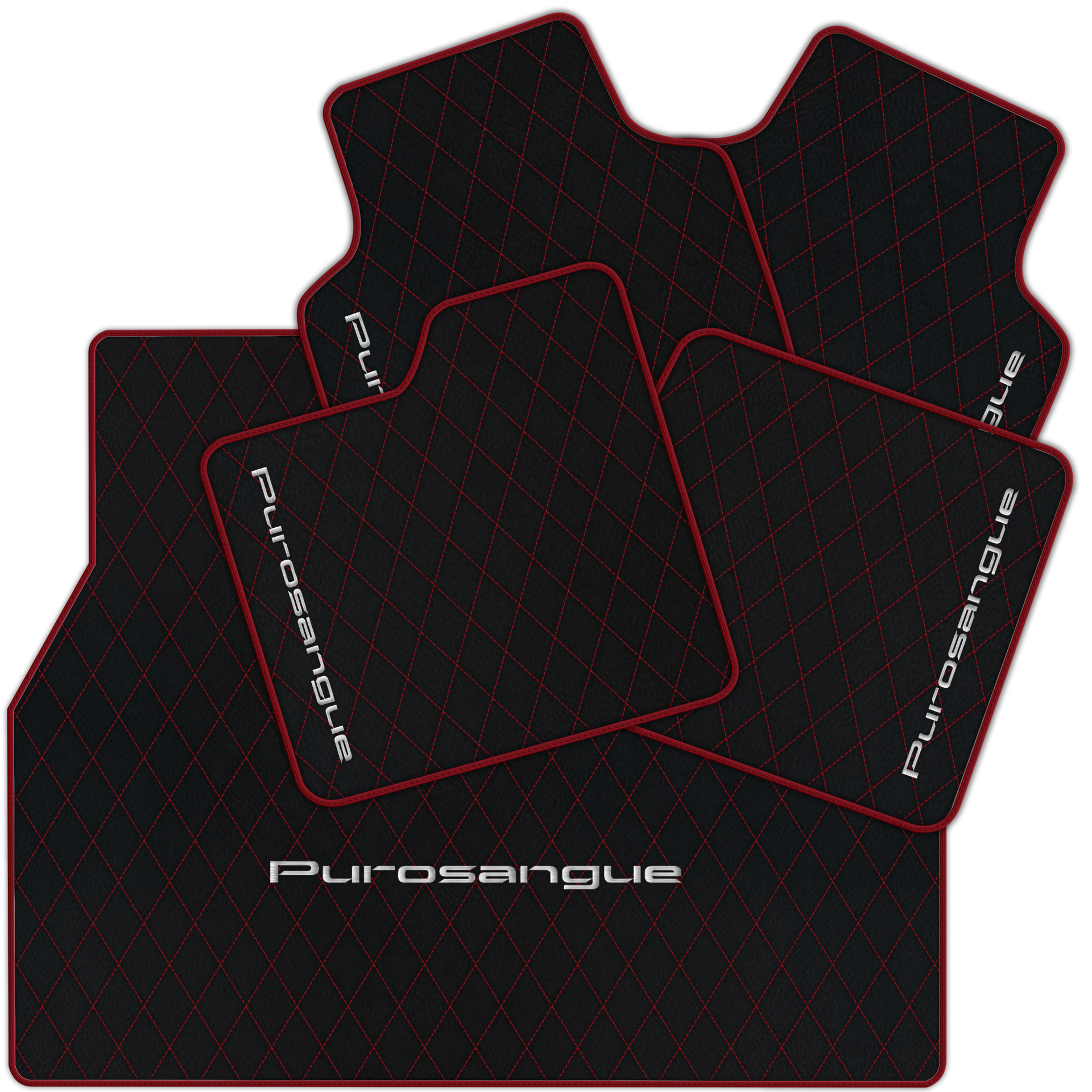Premium Black Leather Floor Mats for Rolls Royce Shadow (1965-1977)