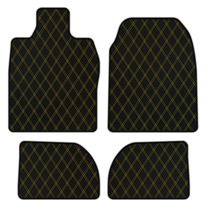 Customizable Leather Floor Mats with Double Diamond Pattern for Porsche 924 (1976-1988)