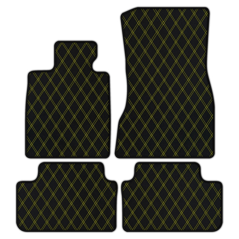 Customizable Leather Floor Mats with Double Diamond Pattern for BMW M5 G90 (2023-2026) Sedan