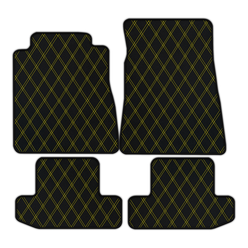 Customizable Leather Floor Mats with Double Diamond Pattern for Ford Mustang GT500 Shelby (2015-2021)