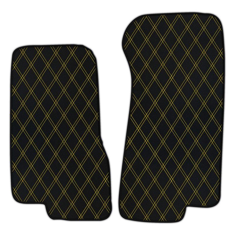Customizable Leather Floor Mats with Double Diamond Pattern for Aston Martin DB7 (1994-2003) Coupe