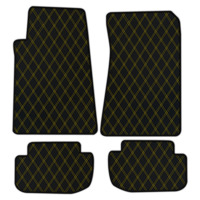 Customizable Leather Floor Mats with Double Diamond Pattern for Aston Martin DBS (2007-2012) Coupe