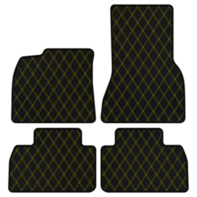 Customizable Leather Floor Mats with Double Diamond Pattern for Porsche Macan EV (2024-2026) Electric SUV