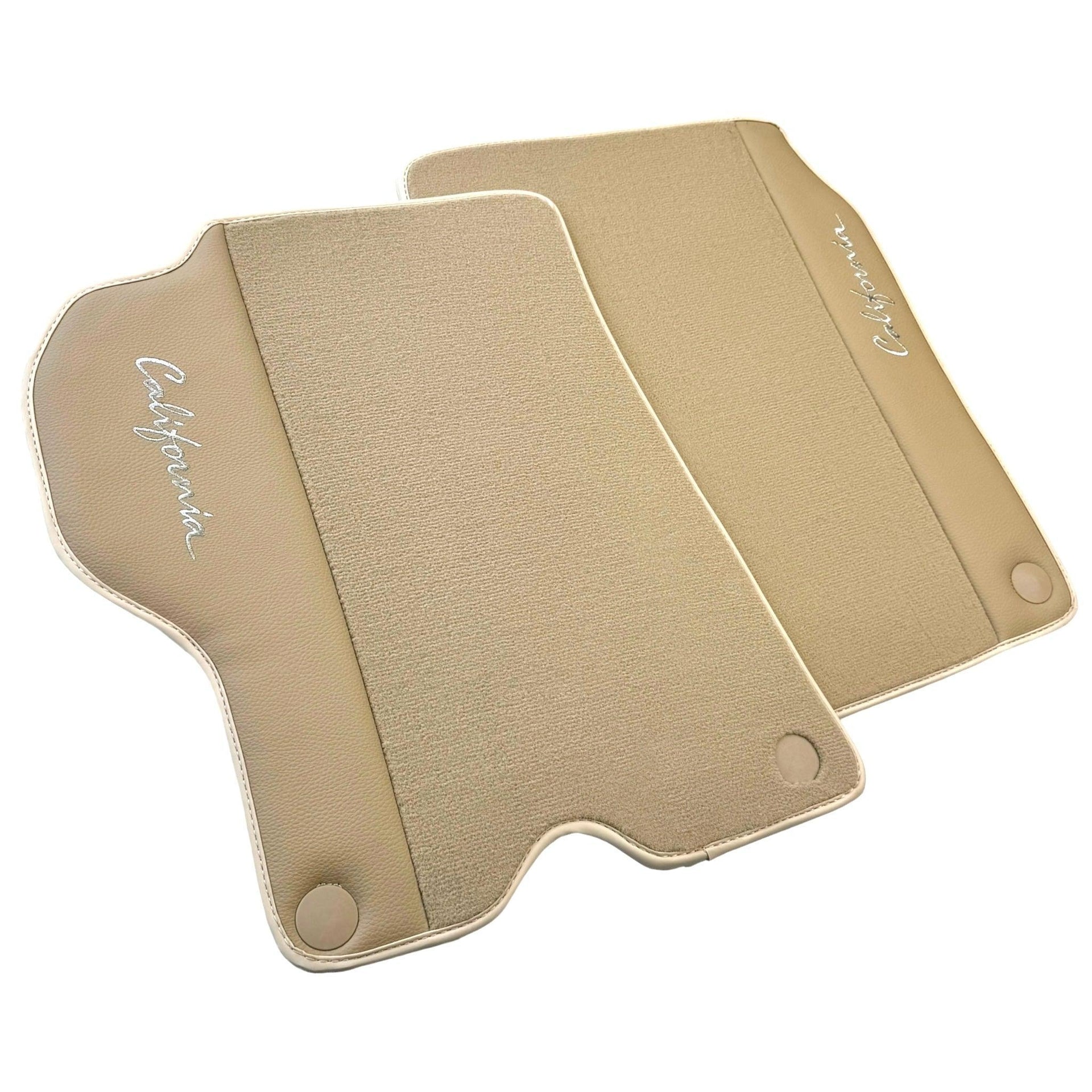 Beige Floor Mats for Ferrari California (2008-2014) with Beige Leather - AutoWin