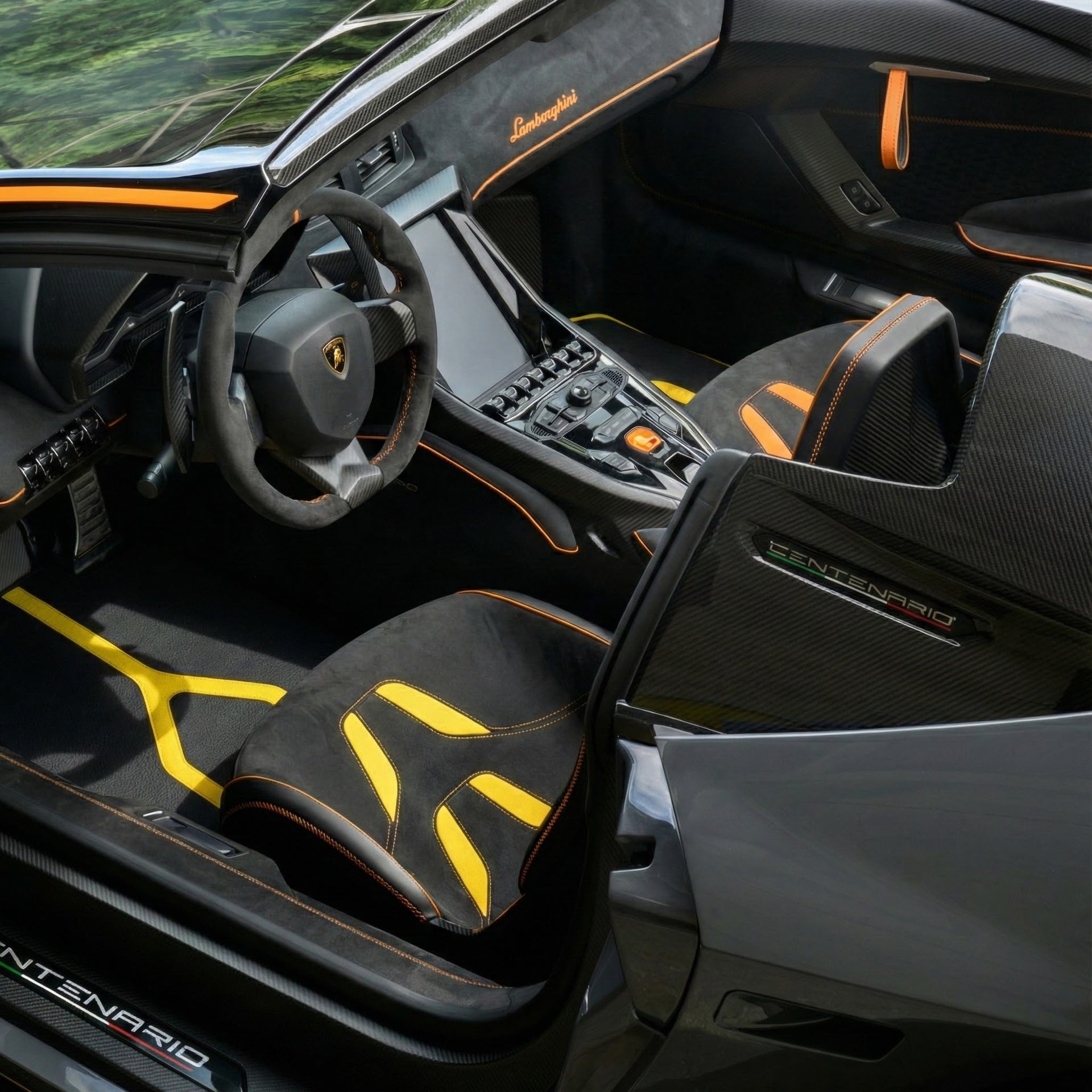 Personalisierbare Leder-Fußmatten mit Raptor-Hex-Muster für Lamborghini Centenario (2016-2017) - AutoWin