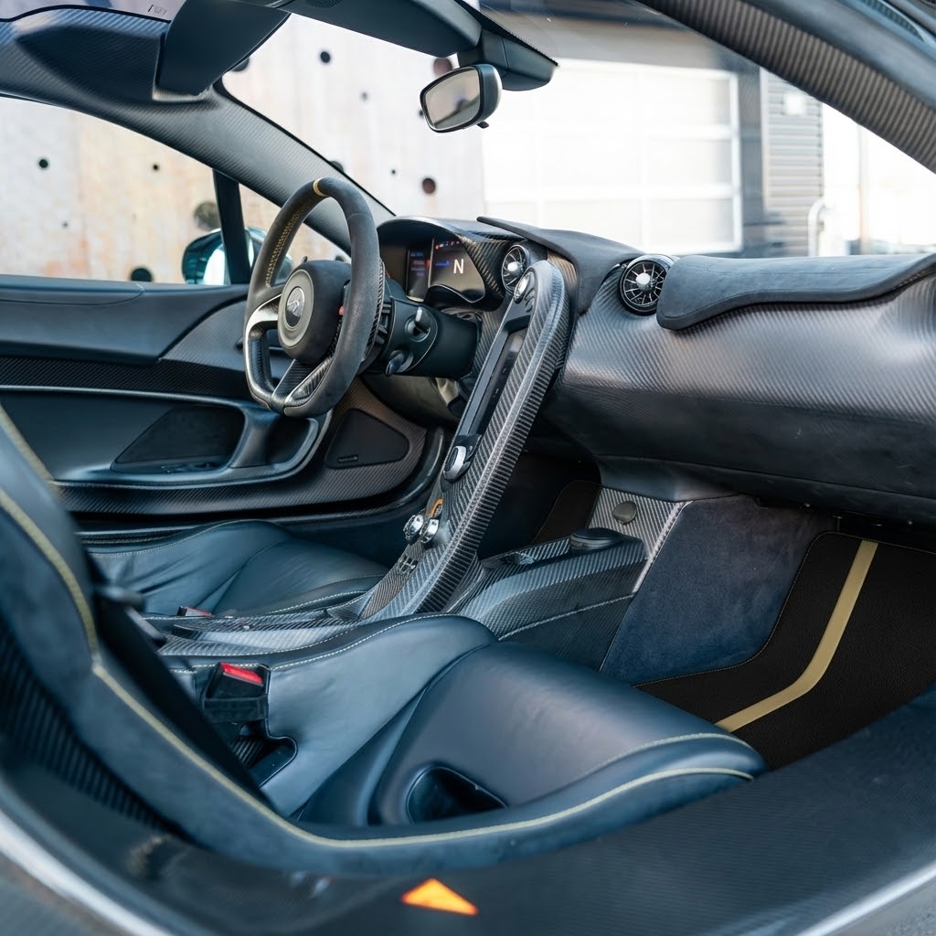 Customizable Leather Floor Mats with Symmetrical Hex Pattern for McLaren P1 (2013-2015) - AutoWin