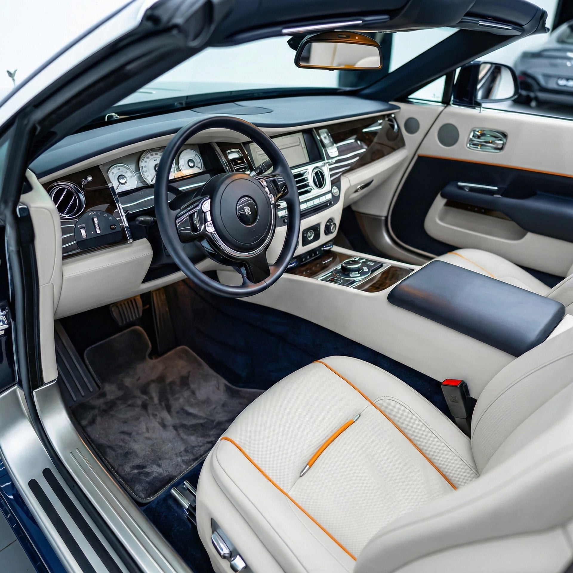 Alcantara Floor Mats For Rolls Royce Black Badge Dawn - AutoWin