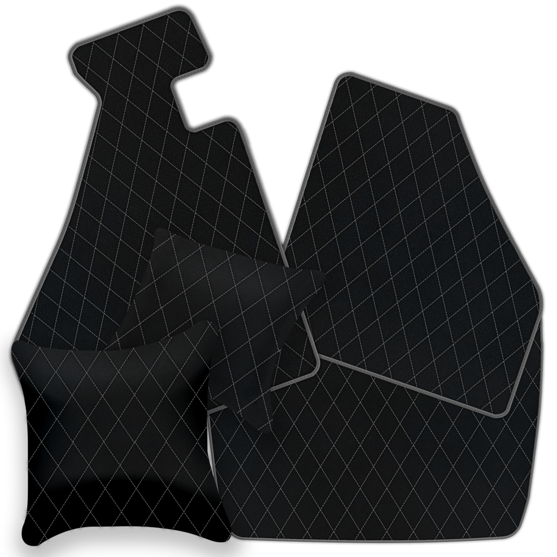 Custom Black Leather Floor Mats for Ferrari 612 Scaglietti (2005-2011)