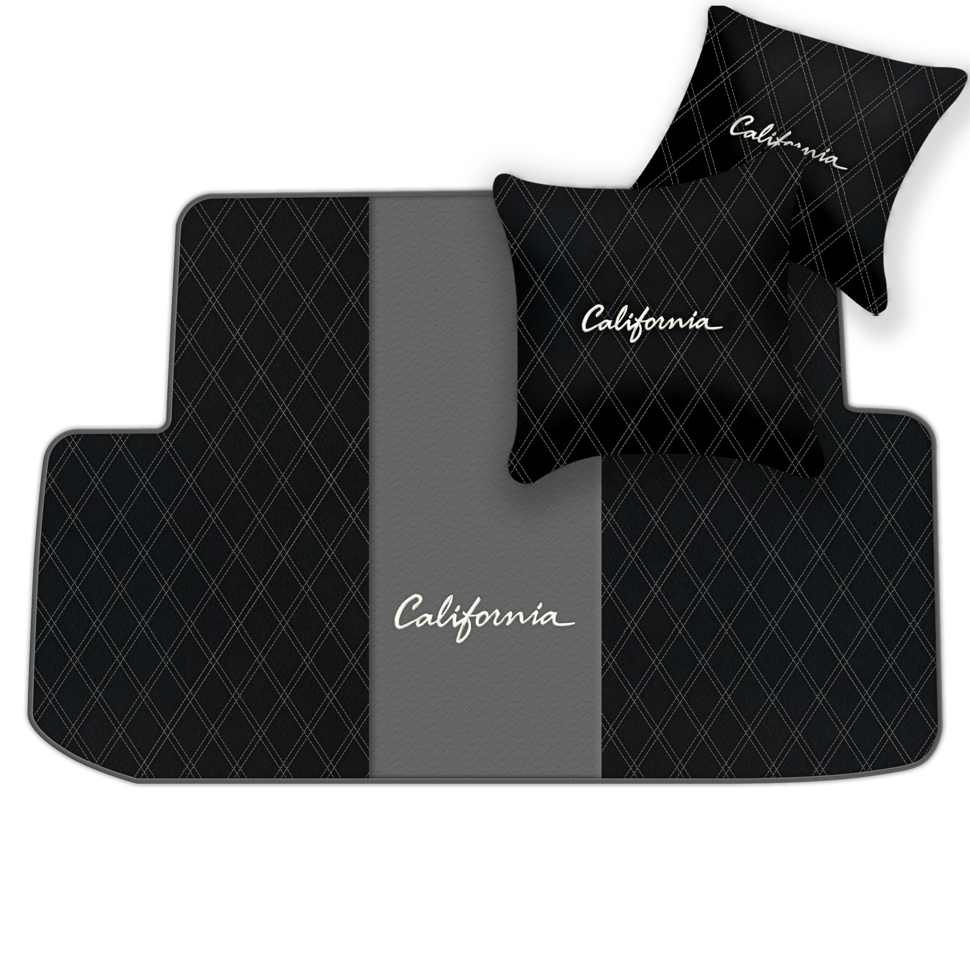 Orange Stitching Black Leather Floor Mats for Lamborghini Urus