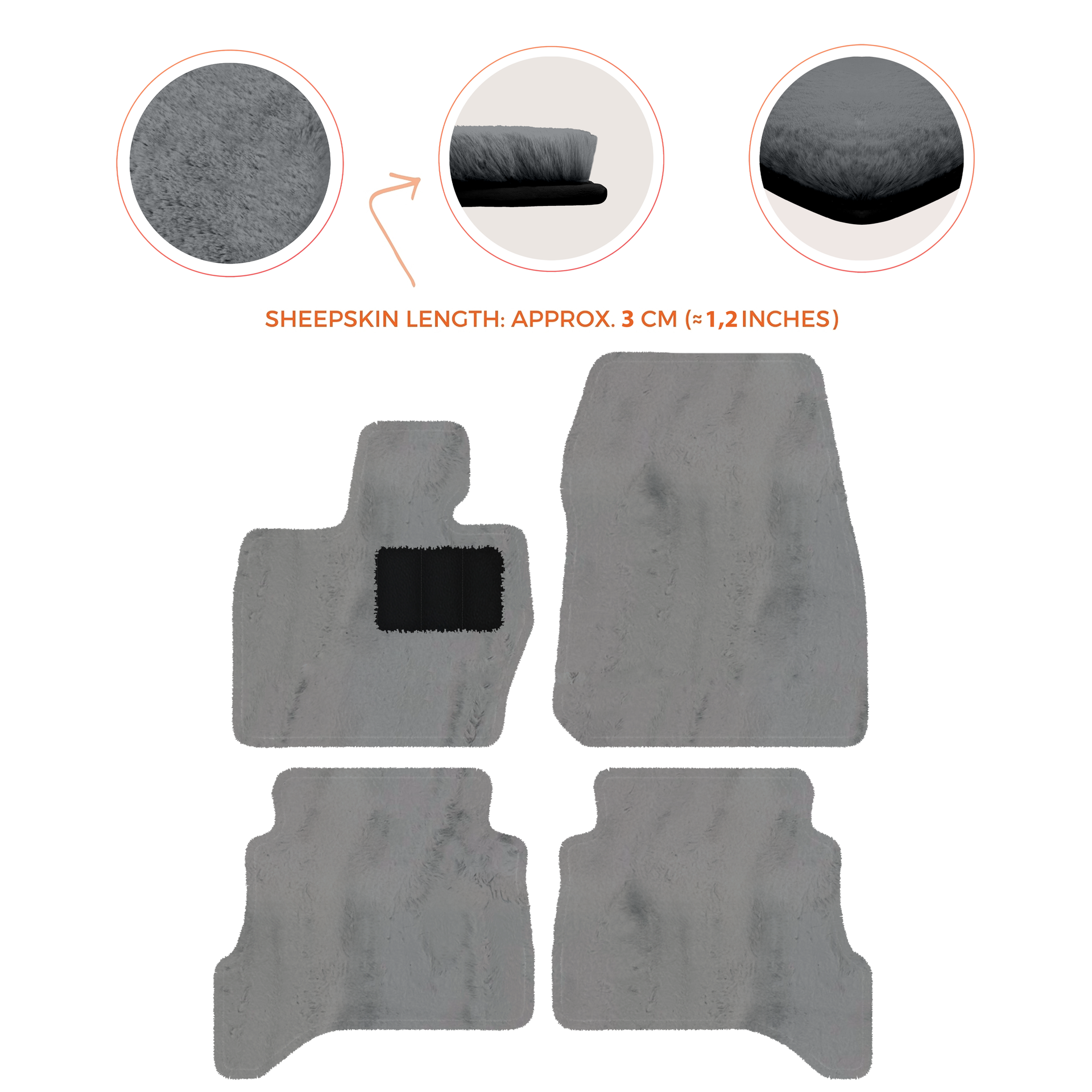 Premium Sheepskin Floor Mats for Range Rover Evoque (2015-2019)