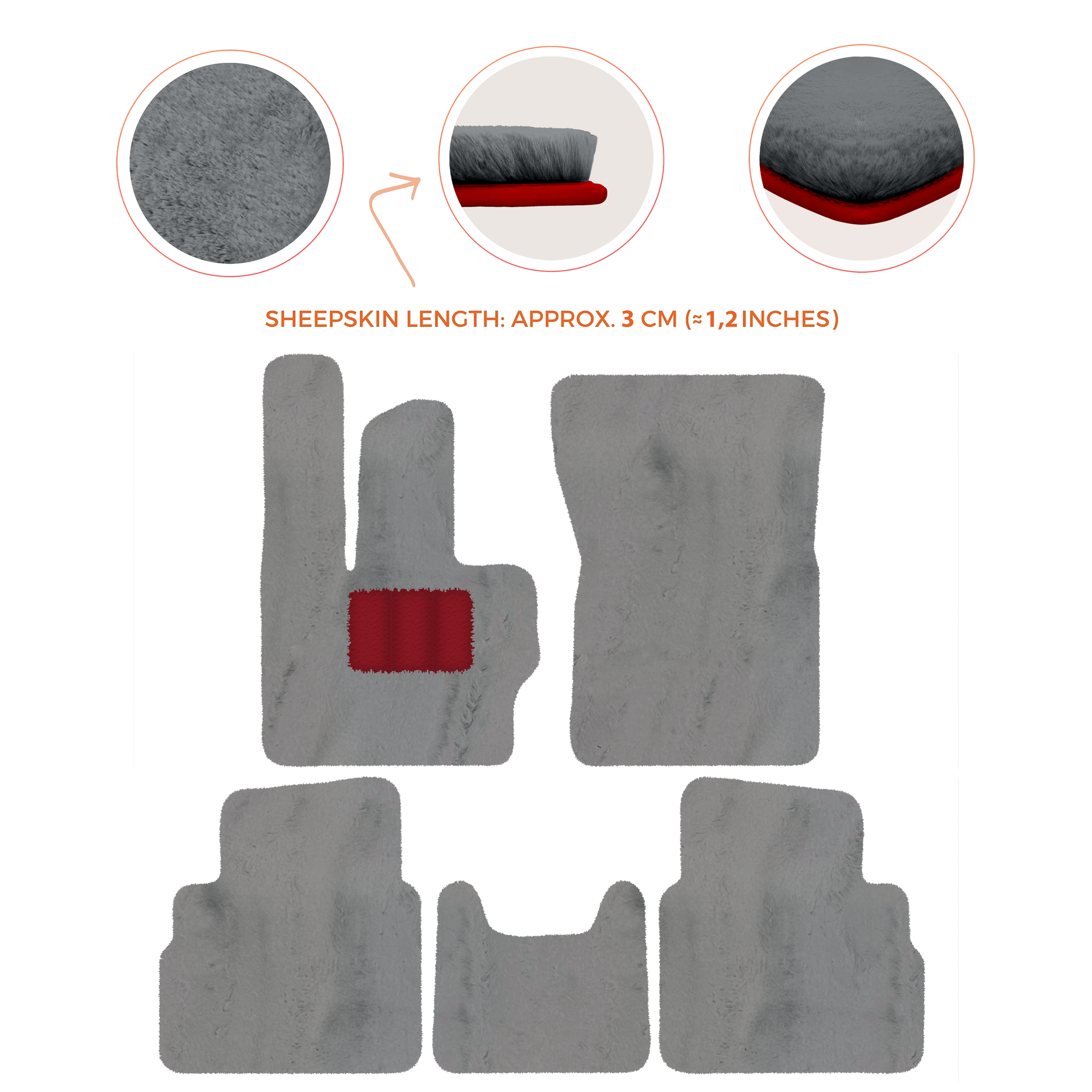 Premium Sheepskin Floor Mats for Mercedes-Benz G-Class W463 2008-2018