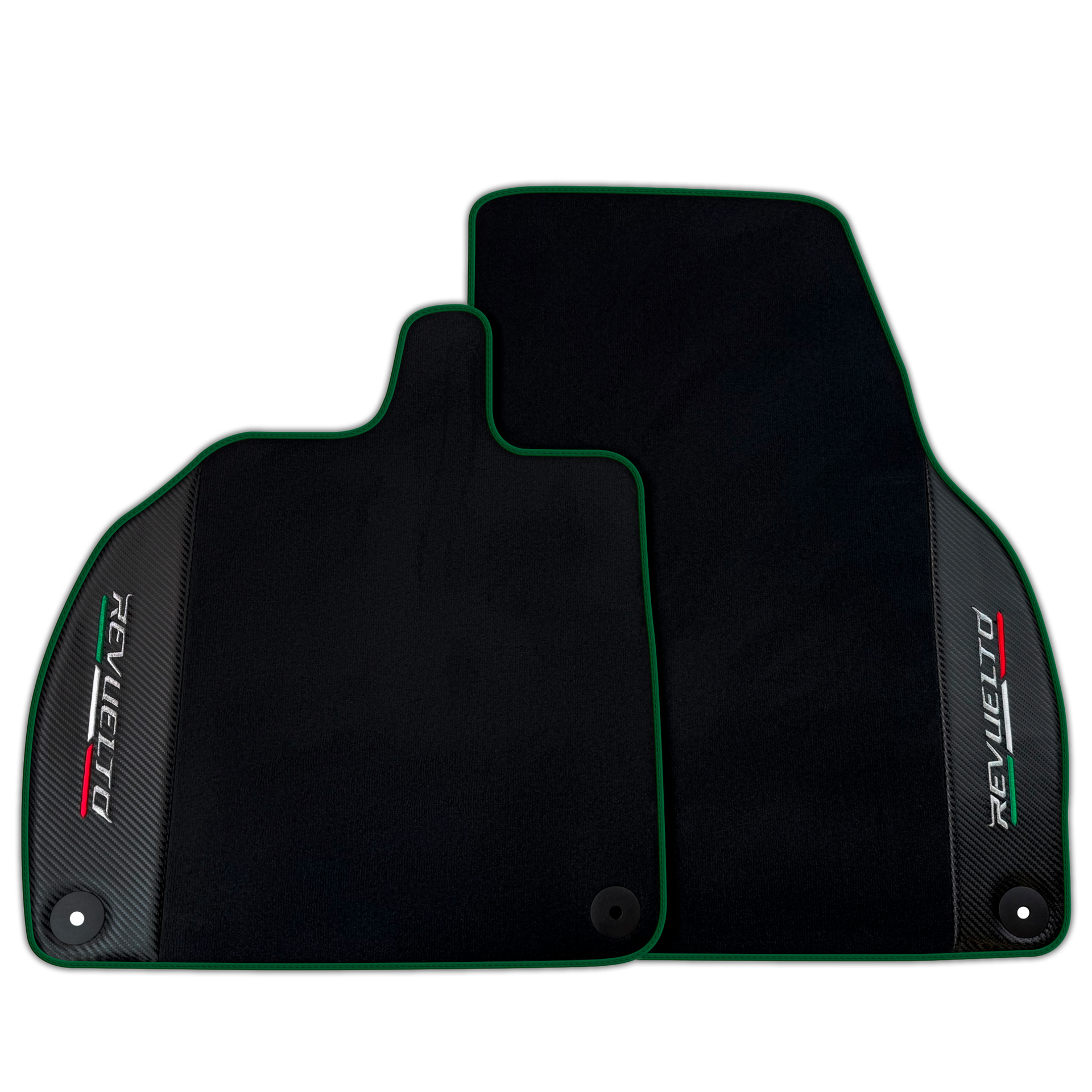 Black Floor Mats with Carbon Fiber for Lamborghini Revuelto (2024-2025) | Various Trim Colors
