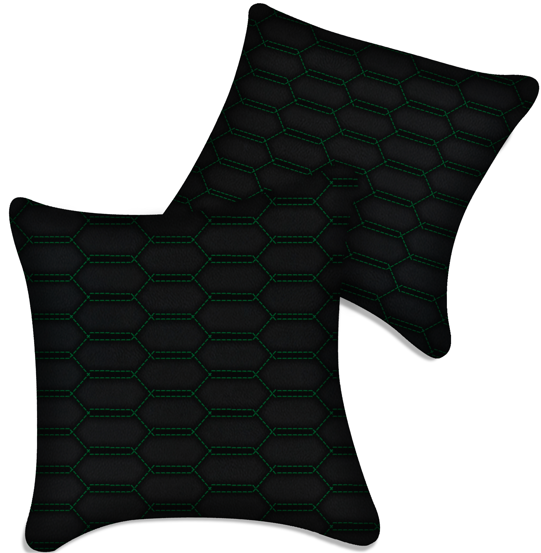 Customizable Black Leather Pillows Set of 2 for All Vehicles