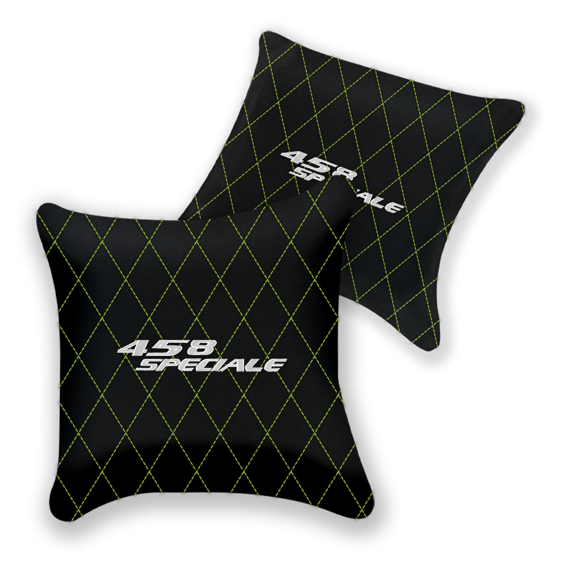 Customizable Black Leather Pillows for Ferrari 296 GTS | Set of 2