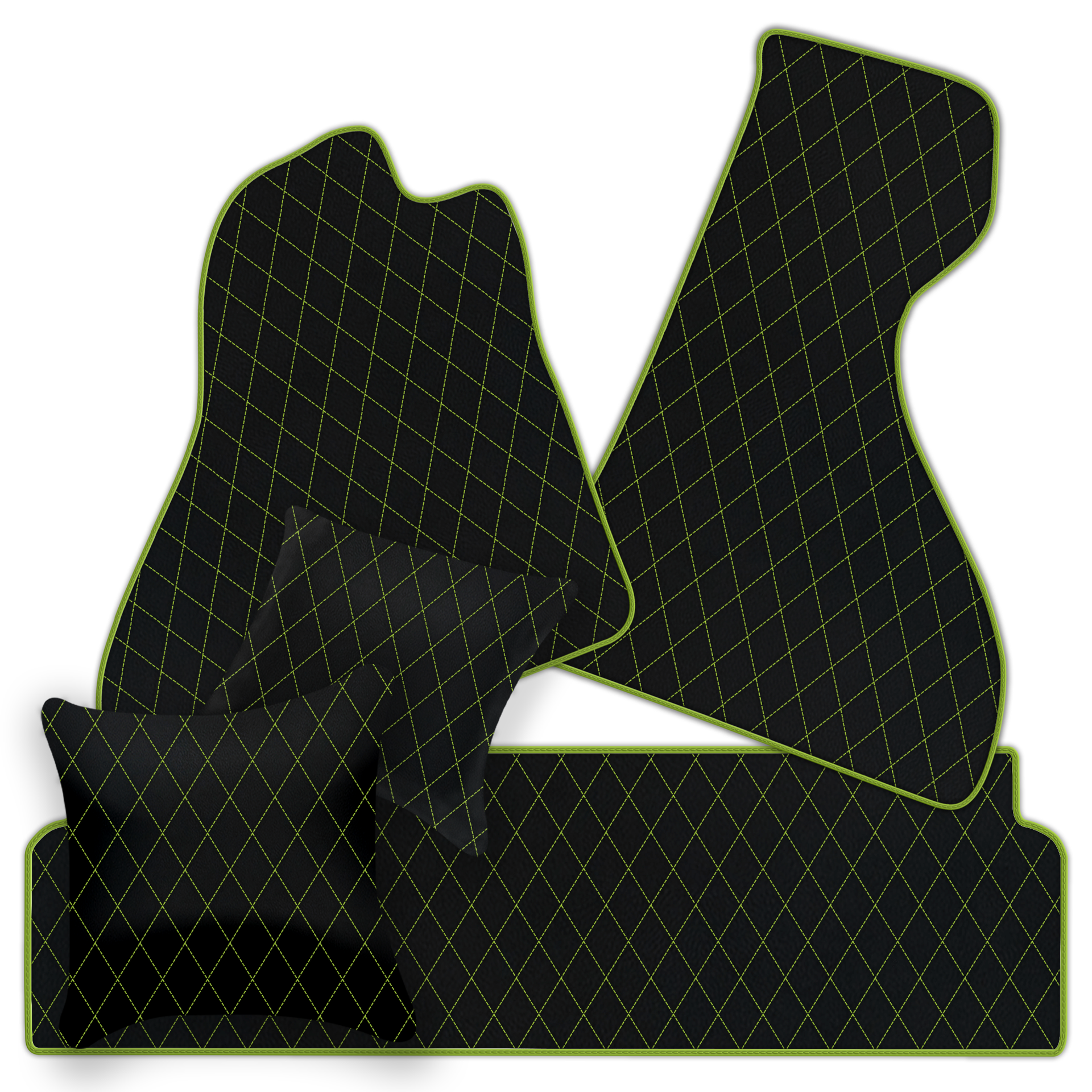 Premium Black Leather Floor Mats for Ferrari 328 GTS (1985-1989)