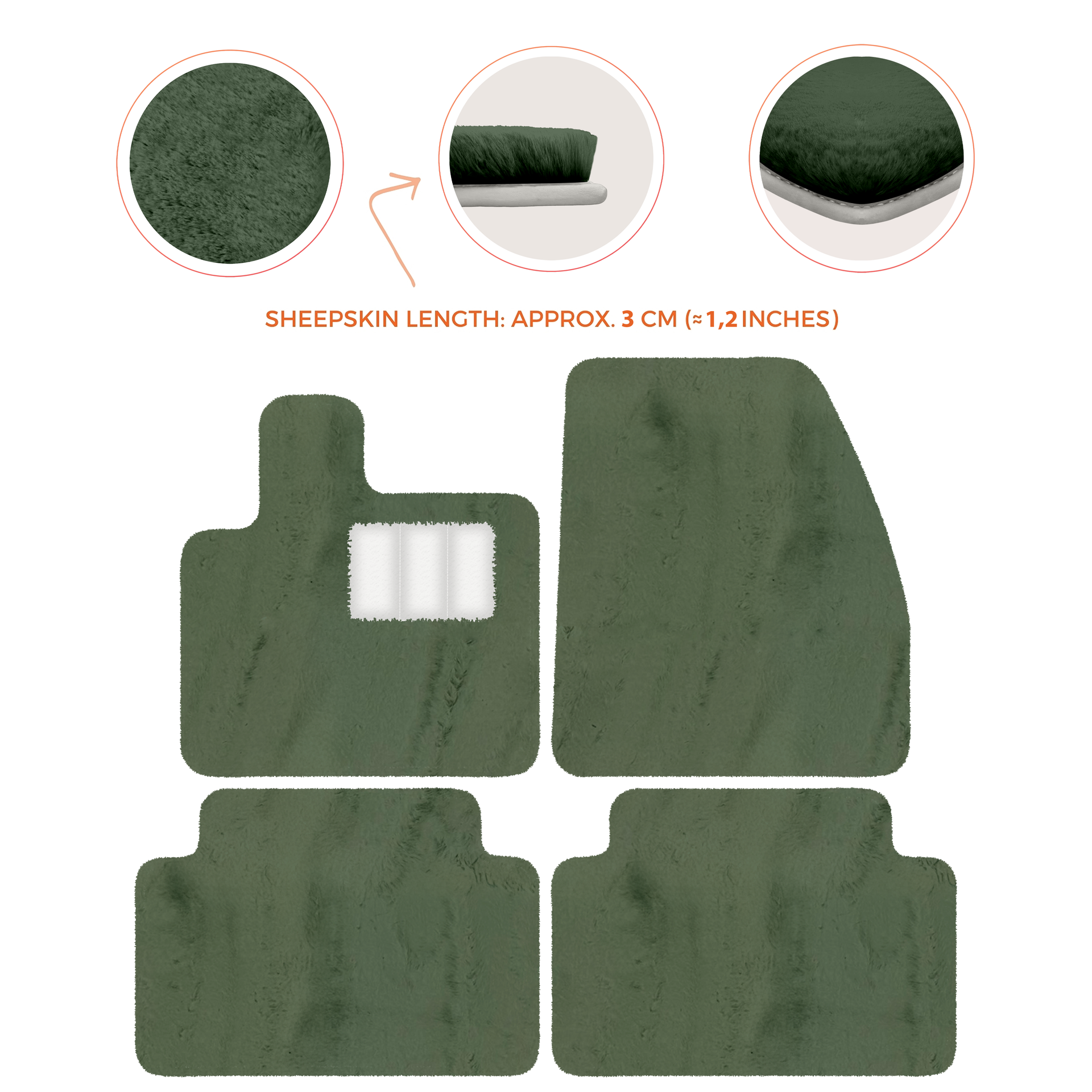 Premium Sheepskin Floor Mats for Range Rover Evoque (2016-2024)