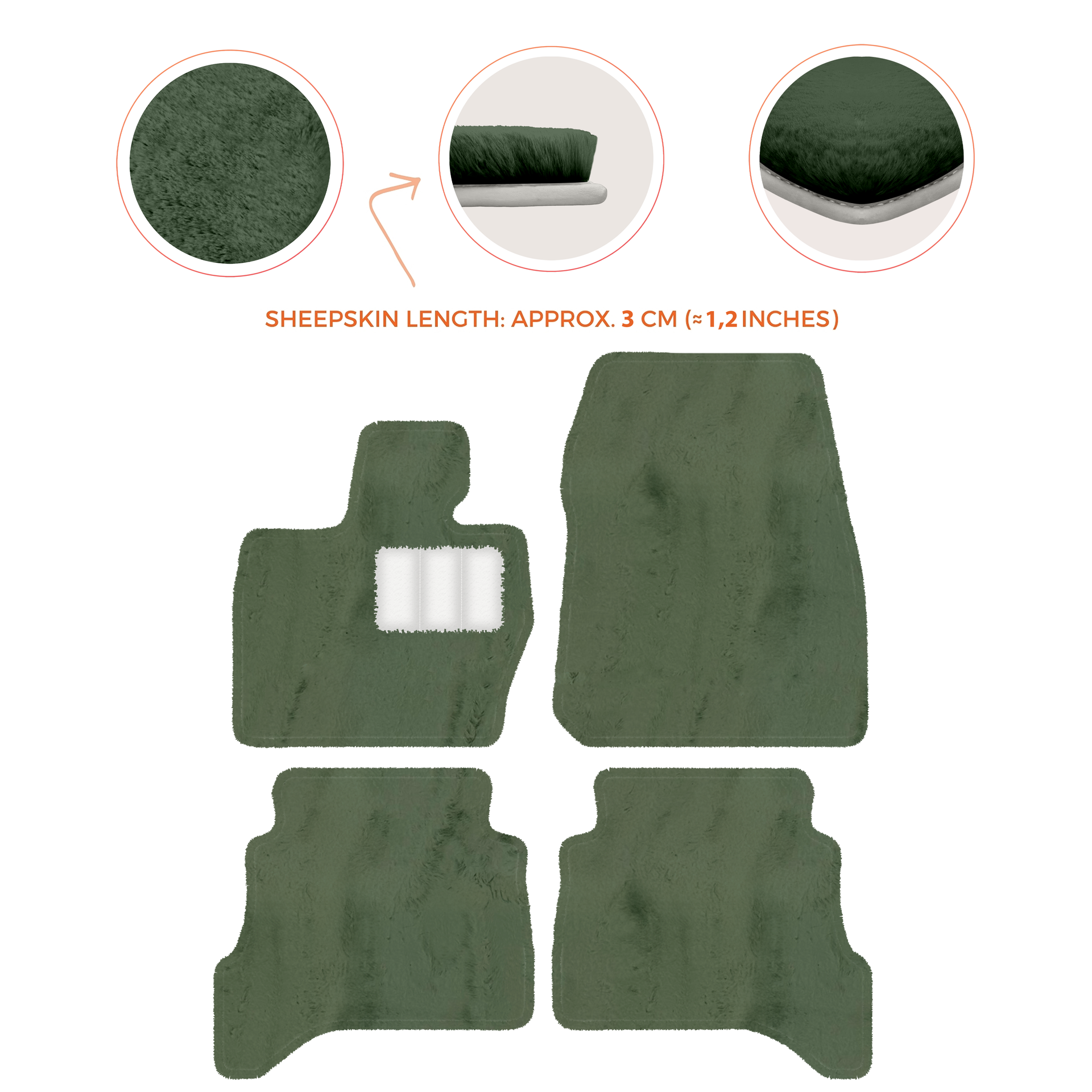 Premium Sheepskin Floor Mats for Range Rover Evoque (2015-2019)