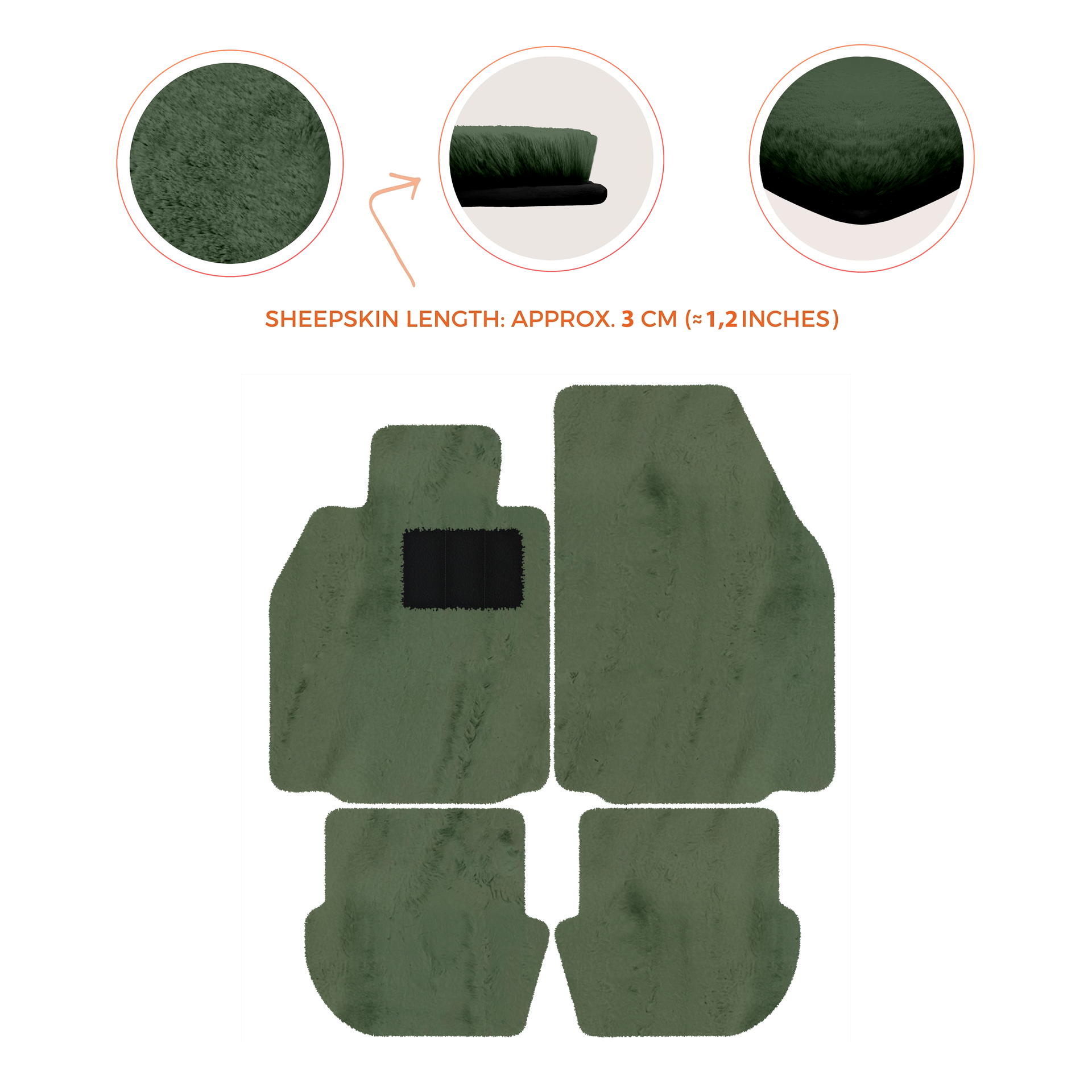 Premium Luxury Sheepskin Floor Mats for Porsche 911 (2004-2012)