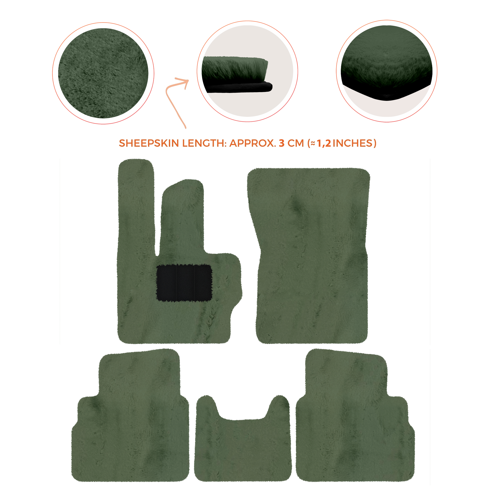 Premium Sheepskin Floor Mats for Mercedes-Benz G-Class W463 2008-2018