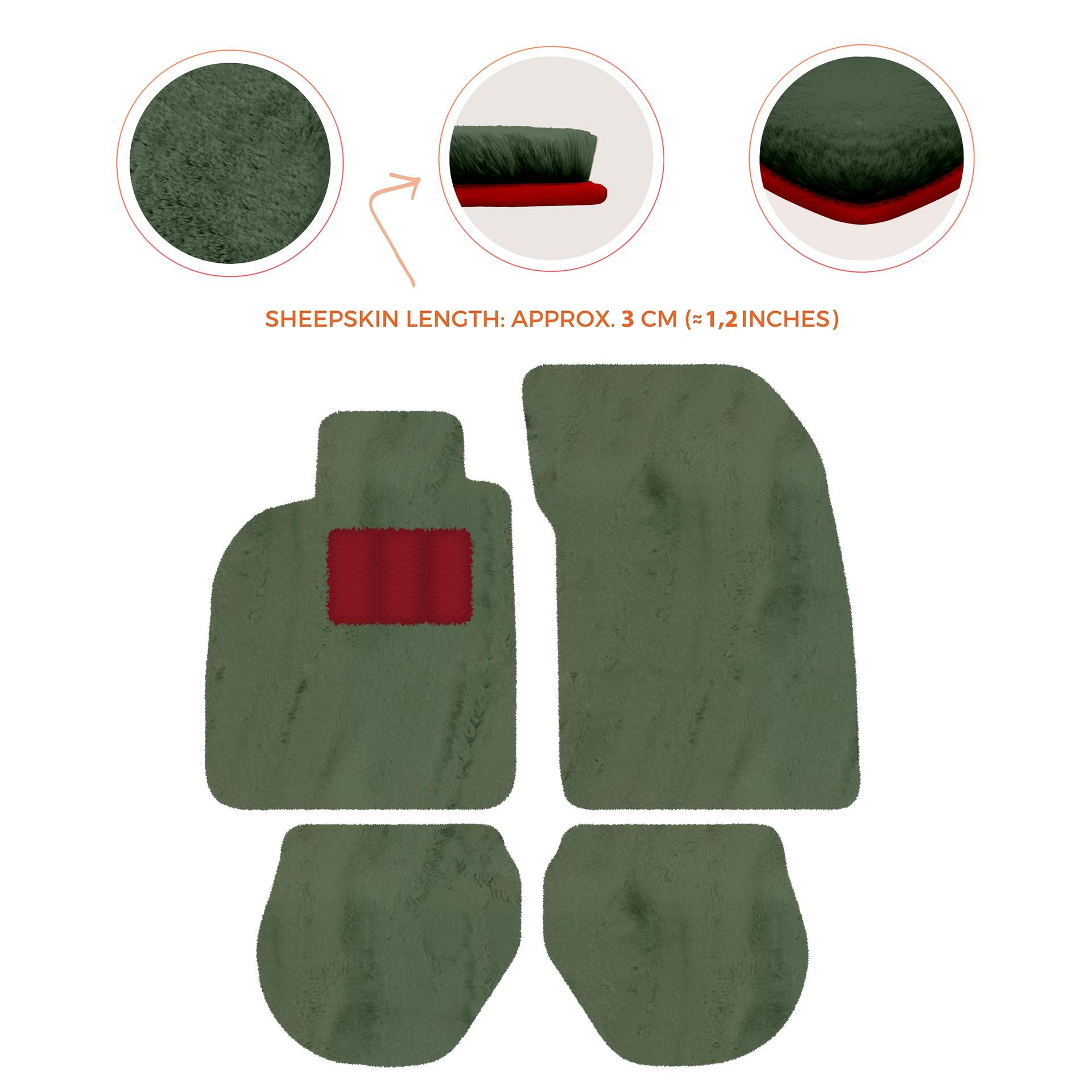 Customizable Leather Floor Mats with Square Pattern for Porsche 911 - 993 (1994-1998) - AutoWin