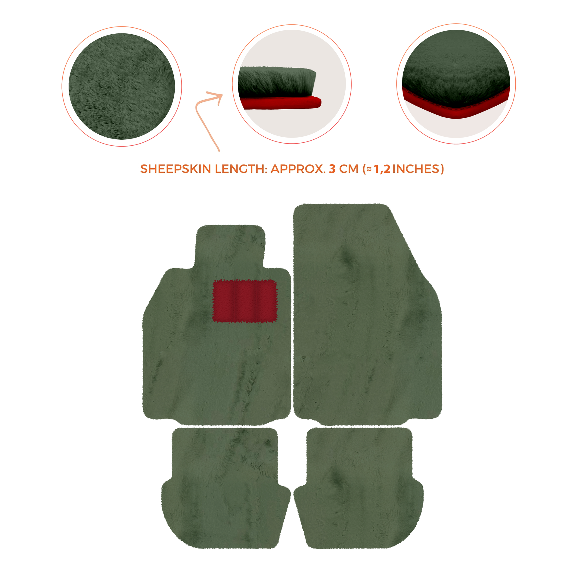 Premium Luxury Sheepskin Floor Mats for Porsche 911 (2004-2012)