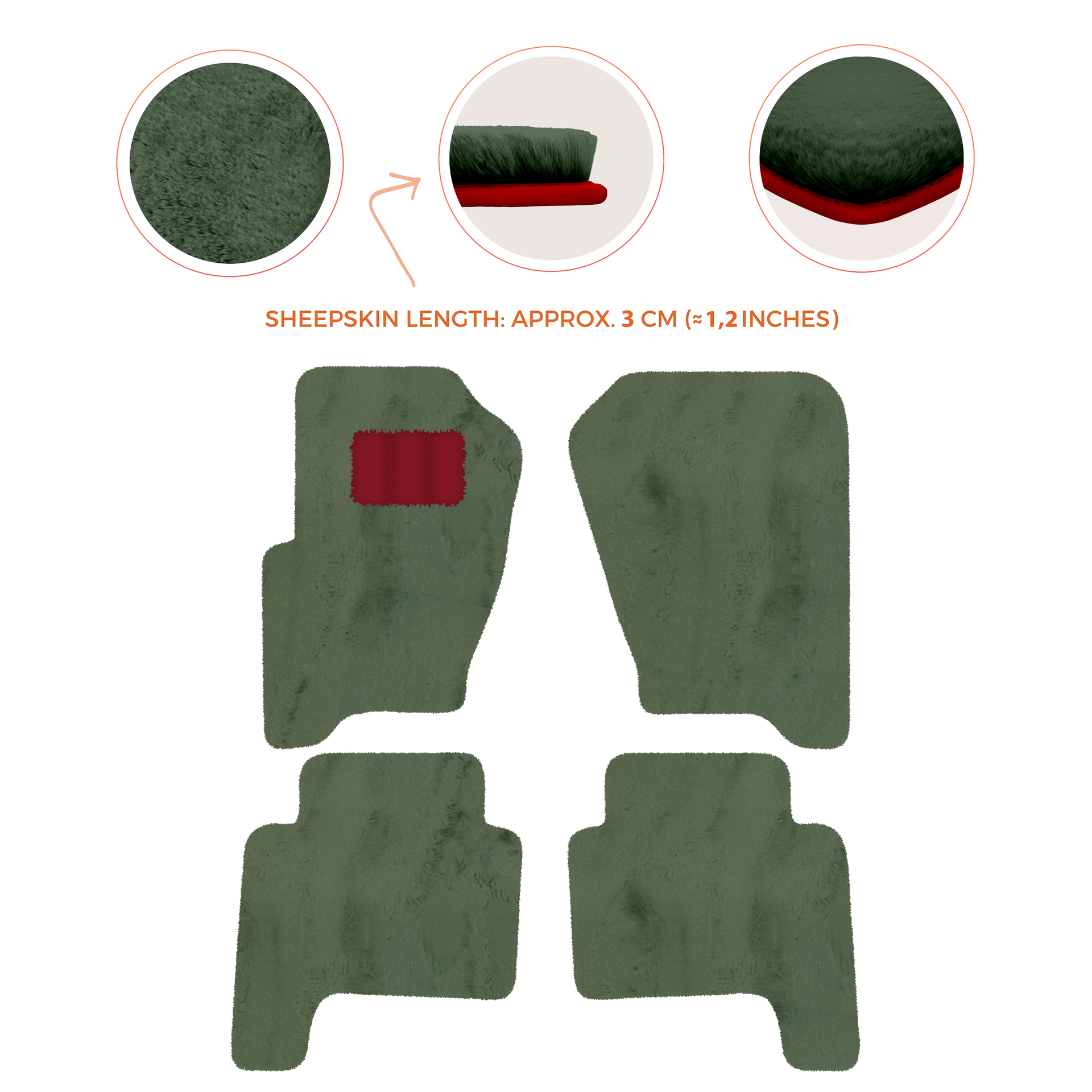 Luxury Sheepskin Floor Mats for Land Rover Discovery (2017-2026)