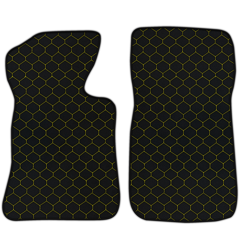Customizable Leather Floor Mats with Hex Pattern for Chevrolet Corvette C2 (1963-1967)