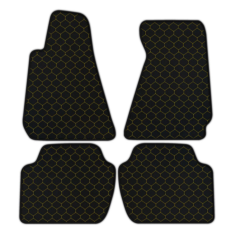 Customizable Leather Floor Mats with Hex Pattern for Aston Martin Rapide (2010-2018) Sedan