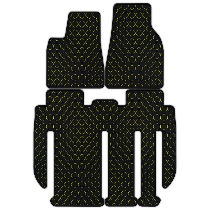 Customizable Leather Floor Mats with Hex Pattern for Tesla Model X - 7 Seats (2017-2025)