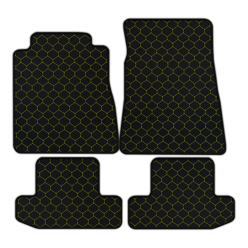 Customizable Leather Floor Mats with Hex Pattern for Ford Mustang GT500 Shelby (2015-2021)