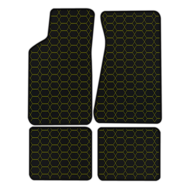 Customizable Leather Floor Mats with Hexagon Hex Pattern for Pontiac FireBird (1970-1981)