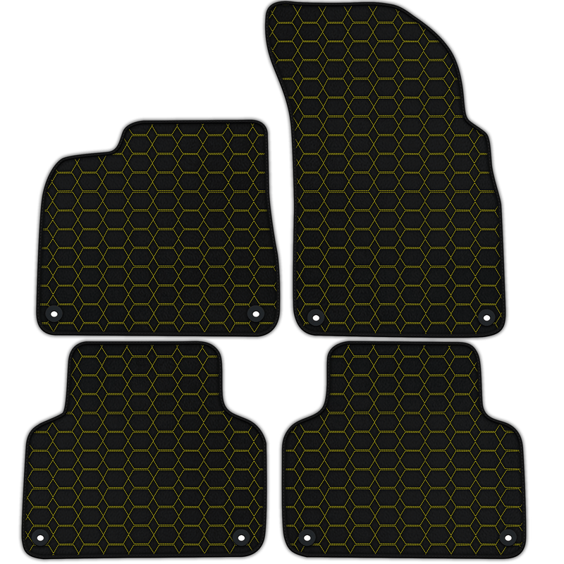 Customizable Leather Floor Mats with Hexagon Hex Pattern for Audi Q8 (2018-2023)