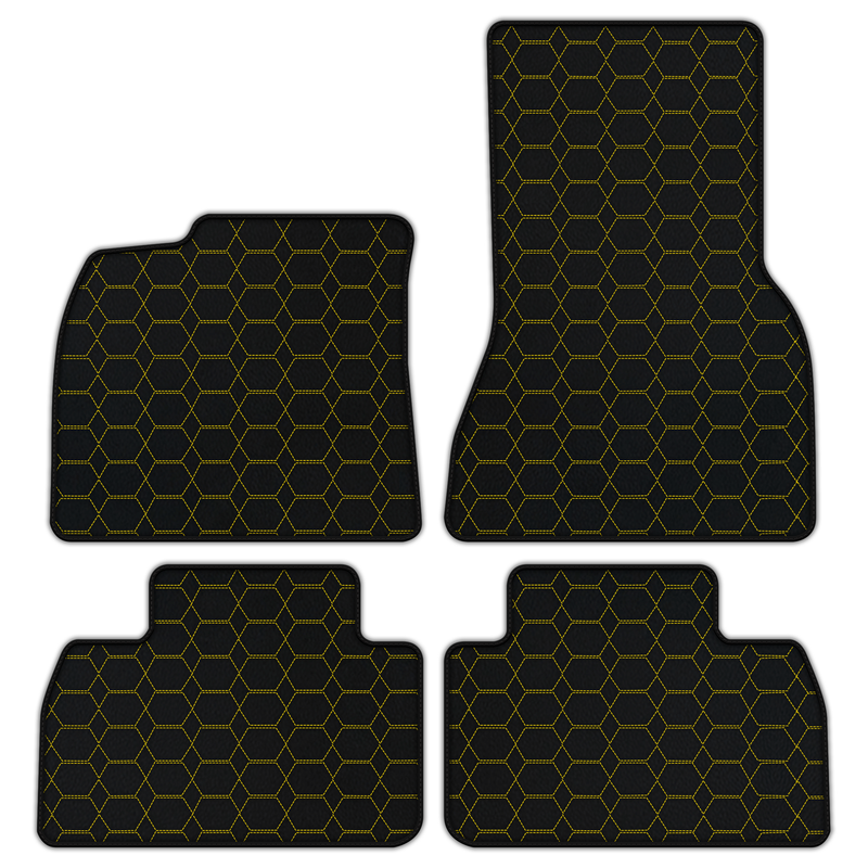 Customizable Leather Floor Mats with Hexagon Hex Pattern for Porsche Macan EV (2024-2026) Electric SUV