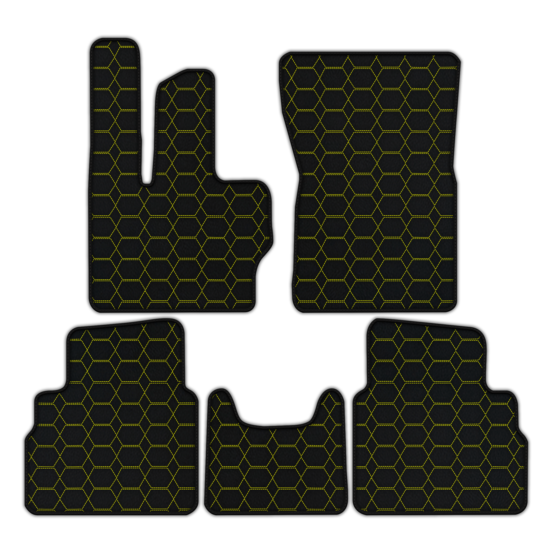 Customizable Leather Floor Mats with Hexagon Hex Pattern for Mercedes Benz G-Class W463 (2018-2023)