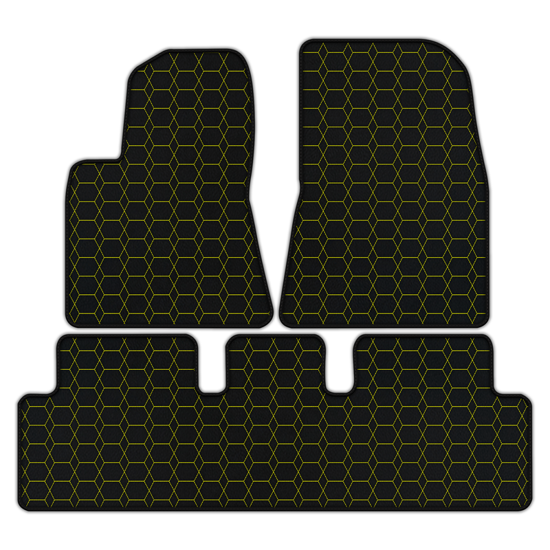 Customizable Leather Floor Mats with Hexagon Hex Pattern for Tesla Model 3 (2017-2023)