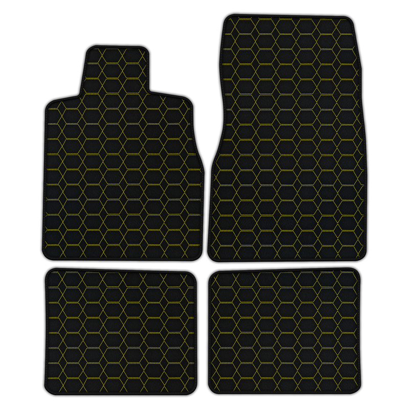 Customizable Leather Floor Mats with Hexagon Hex Pattern for Fisker Karma (2011-2012)