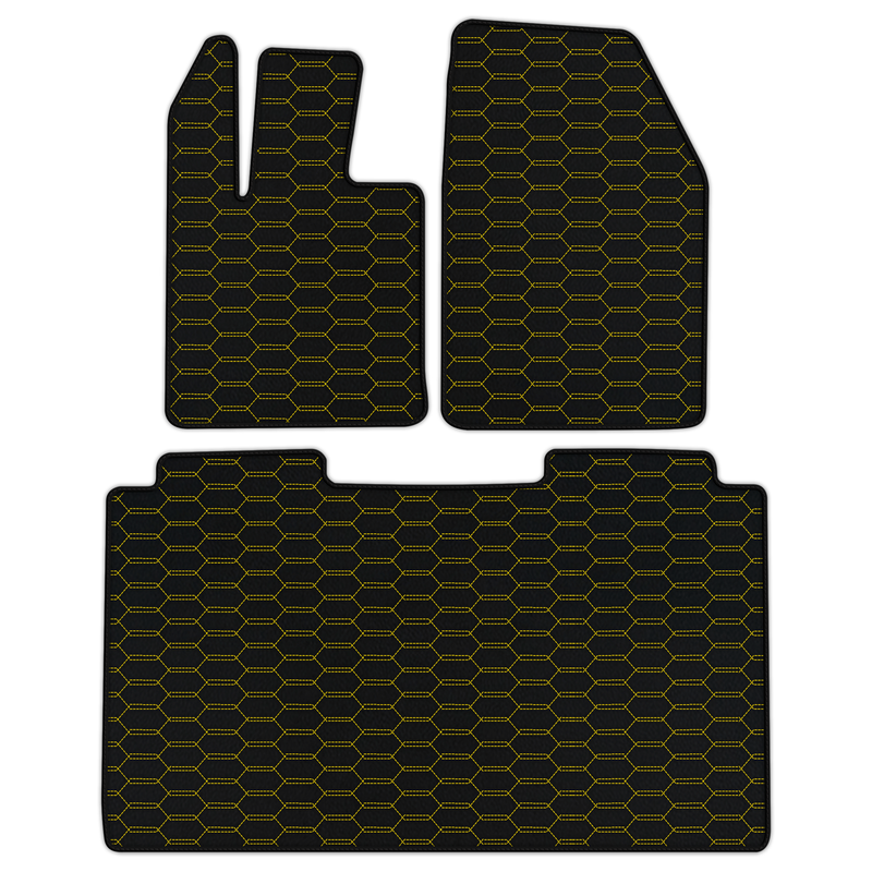 Customizable Leather Floor Mats with Interlaced Hex Pattern for Tesla CyberTruck