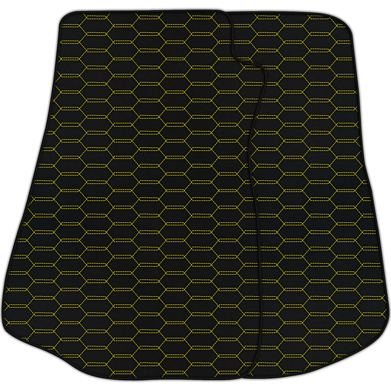 Customizable Leather Floor Mats with Interlaced Hex Pattern for Chevrolet Corvette C3 (1968-1982)