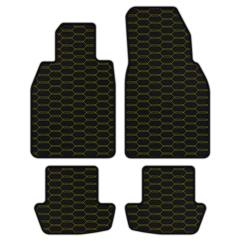 Customizable Leather Floor Mats with Interlaced Hex Pattern for Porsche 911 - 992 (2019-2026)